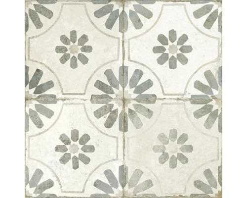 Dekorative Bodenfliesen mit geometrischen und floralen Mustern