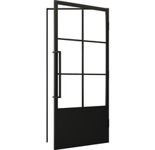 Porte intérieure noire avec vitres et poignée