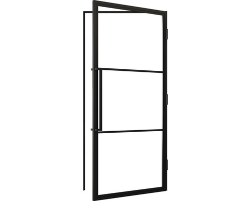 Porte intérieure avec insert en verre et cadre en métal