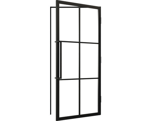 Porte intérieure noire avec vitres