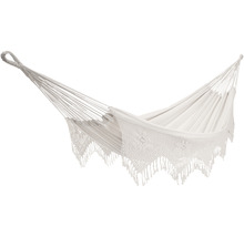 Hamac en coton blanc avec franges
