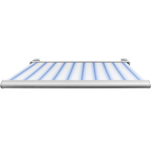 SOLUNA Kassettenmarkise Exclusiv 5x3 Stoff Dessin 320234 Gestell E6EV1 silber eloxiert Antrieb links inkl. Motor und Wandschalter