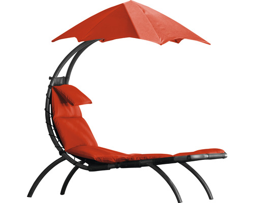 Chaise longue de jardin 183x74 cm rouge