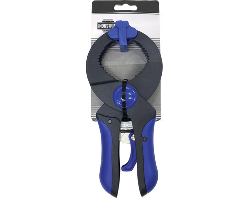 Rohrzange mit blauem Griff in Verpackung