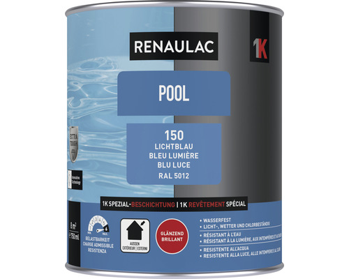RENAULAC Poolfarbe lichtblau 0.75 l Renaulac Pool 150 Lichtblau Farbeimer