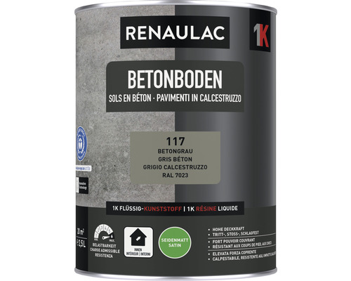 Peinture pour sol en béton RENAULAC mat satiné gris béton 2.5 l