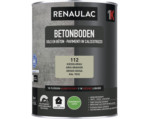 Peinture pour sol en béton RENAULAC mat satiné gravier 2.5 l