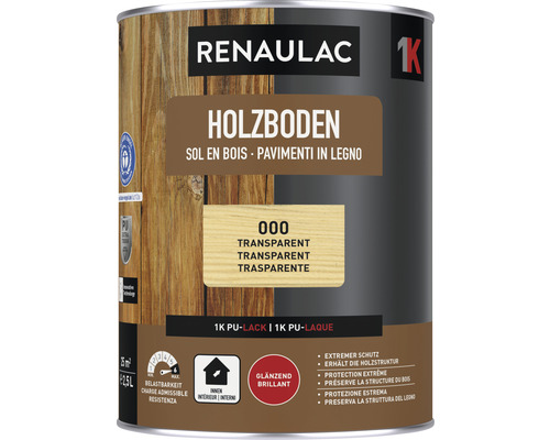 Vitrification de sol en bois RENAULAC 2.5 l Renaulac Vernis pour plancher en bois, transparent, boîte de 2,5 litres