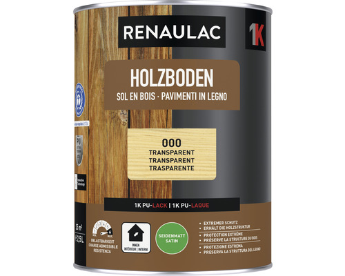 RENAULAC Holz-Bodensiegel seidenmatt 2.5 l Renaulac Holzbodenlack, transparent, 2,5 Liter Dose