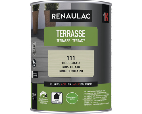 Peinture pour terrasse RENAULAC mat satiné gris clair1 l