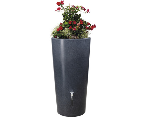 Récupérateur d''eau de pluie avec plantation et robinet