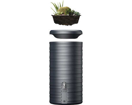 Récupérateur d''eau de pluie avec plantes pour le jardin