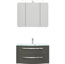Ensemble de meubles de salle de bain avec armoire de toilette, meuble vasque et deux tiroirs