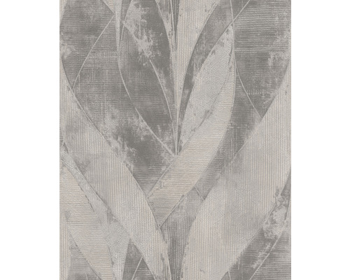 Papier peint intissé 520040 Concrete feuilles gris Papier peint avec motif de feuilles graphiques