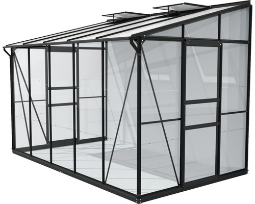 Serre avec armature en acier et panneaux en polycarbonate