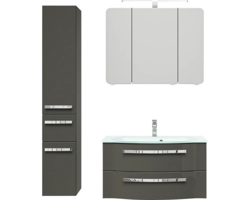 Set de meubles de salle de bains Pelipal xpressline 4005 122 cm gris pierre 4 pièces 4005.0907111120