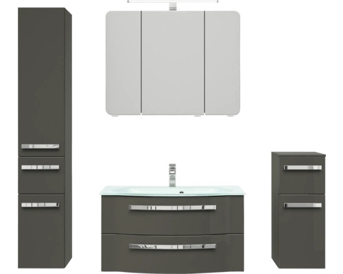 Set de meubles de salle de bains Pelipal xpressline 4005 152 cm gris pierre 5 pièces 4005.0907111123