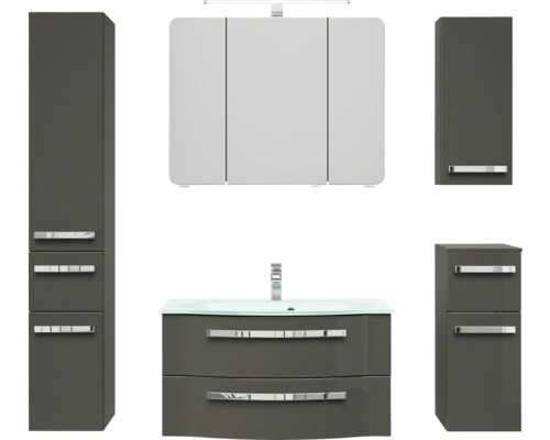 Set de meubles de salle de bains Pelipal xpressline 4005 152 cm gris pierre 6 pièces 4005.0907111124