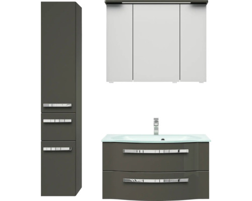 Set de meubles de salle de bains Pelipal xpressline 4005 122 cm gris pierre 4 pièces 4005.0907112120