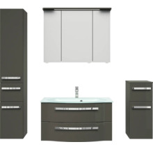 Ensemble de meubles de salle de bains avec lavabo, armoire de toilette et armoire haute