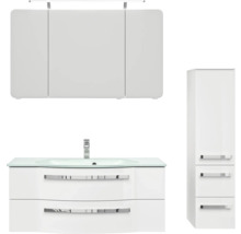 Ensemble de salle de bains avec meuble sous-lavabo, armoire de toilette et armoire haute