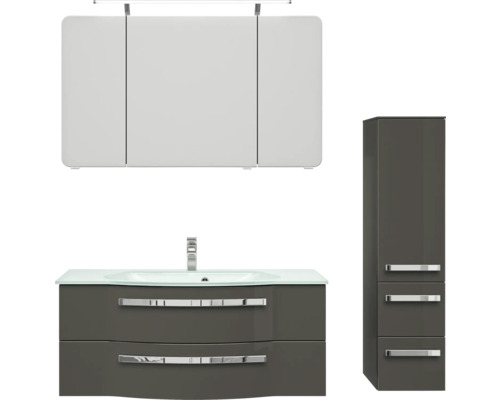 Set de meubles de salle de bains Pelipal xpressline 4005 150 cm gris pierre 4 pièces 4005.1207111120