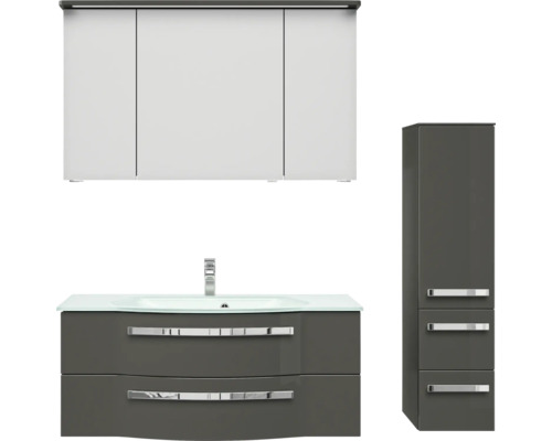 Set de meubles de salle de bains Pelipal xpressline 4005 150 cm gris pierre 4 pièces 4005.1207112120