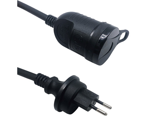 Câble d'alimentation 3-pin, T12-C13 prise standard CH, noir, 2m