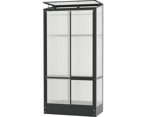 Serre surélevée avec deux portes et toit ouvrant