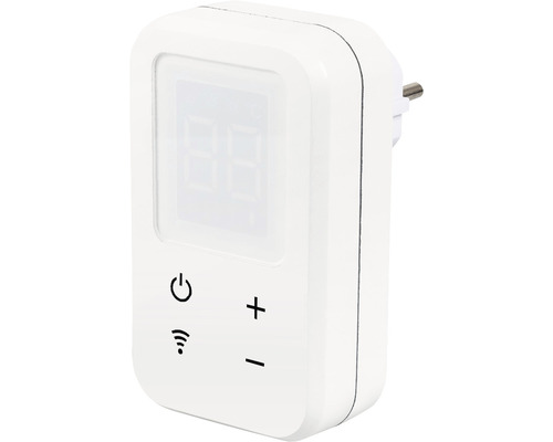 Thermostat de radiateur électronique blanc avec fiche et écran
