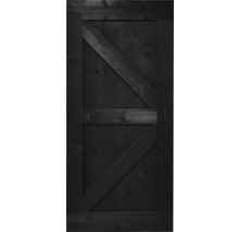 Schwarze Holztür mit Z-förmigem Design