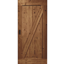 Holztür mit diagonaler Verstrebung und Griff