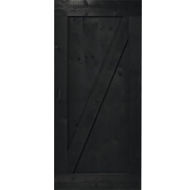 Schwarze Holztür mit Z-Strebe