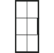 Porte intérieure avec cadre en acier et panneaux de verre