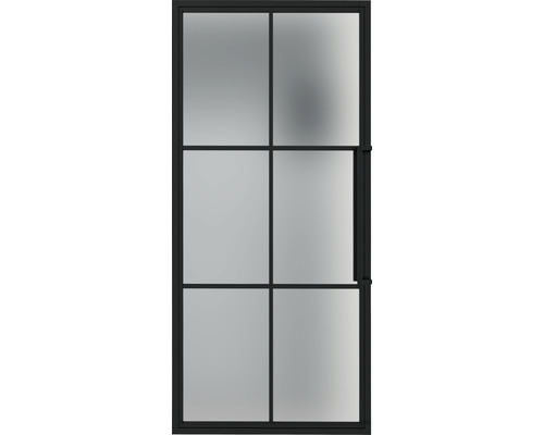 Porte intérieure avec cadre en acier et insert en verre