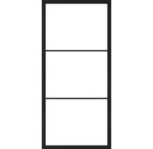 Porte avec trois panneaux de verre et cadre