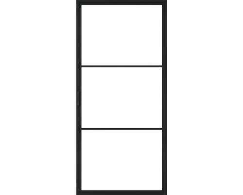 Porte avec trois panneaux de verre et cadre