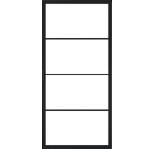 Porte en verre avec cadre et trois traverses horizontales