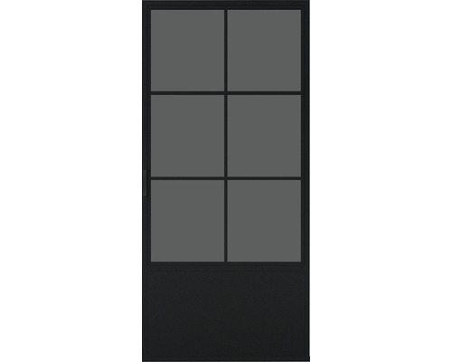 Porte intérieure avec six panneaux de verre dans la partie supérieure