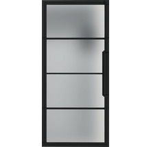 Porte avec verre satiné et cadre noir