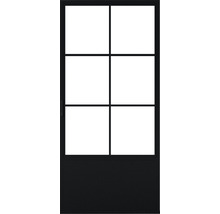 Porte intérieure noire avec six panneaux de verre