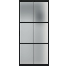 Porte coulissante à six carreaux en verre satiné