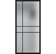 Porte coulissante avec verre dépoli et cadre noir