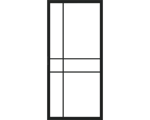 Porte coulissante avec cadre et insert en verre