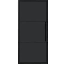 Porte intérieure noire avec insert en verre et poignée