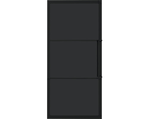 Porte intérieure noire avec insert en verre et poignée