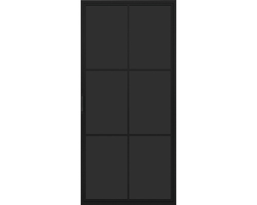 Porte intérieure noire avec panneaux de verre