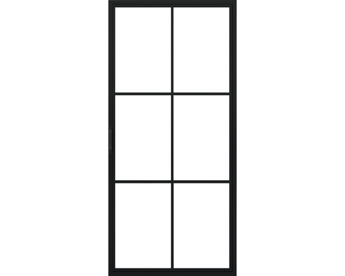 Porte coulissante avec six carreaux et cadre