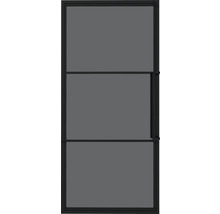 Porte noire à trois panneaux