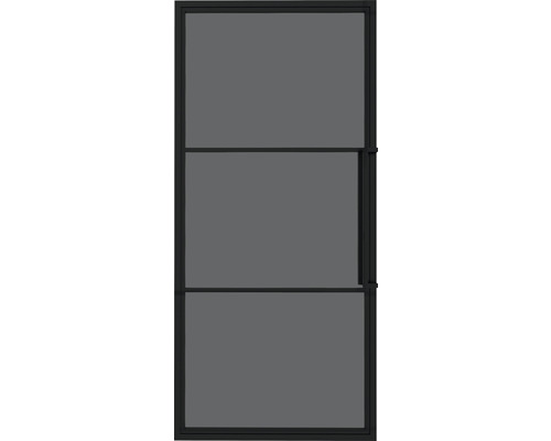 Porte noire à trois panneaux